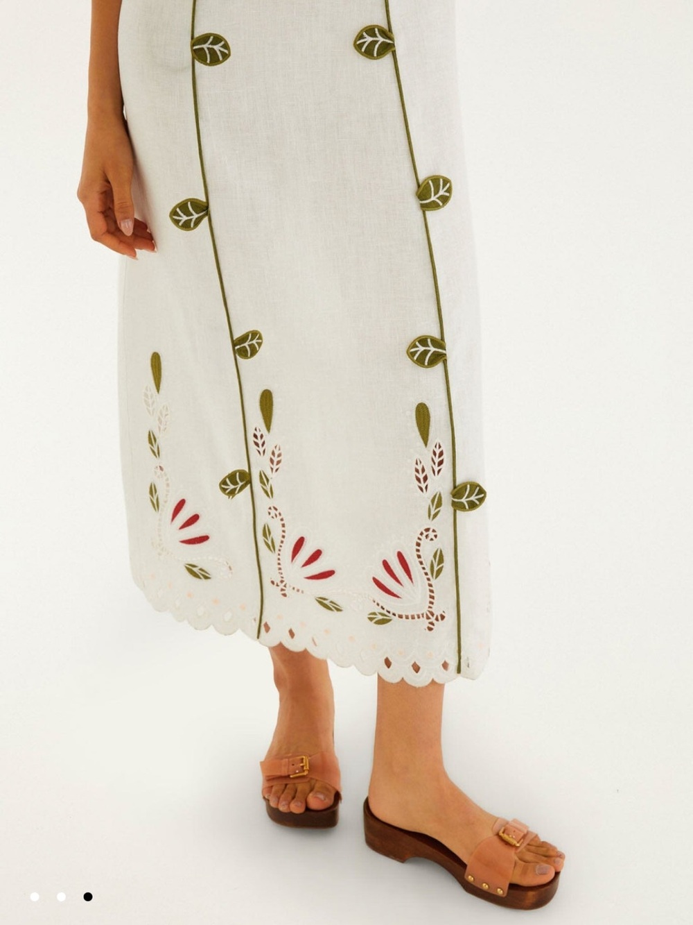 FARM Rio ❤️ Vicky Montanari Off White Tulip Richelieu Embroidered midi dress S - Picture 6 of 11